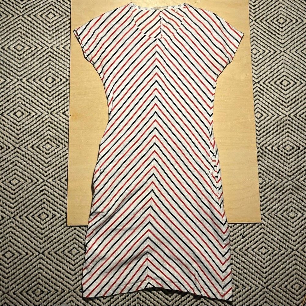 Barbour Whitmore Striped Red and White Dress size 4 Casual Summer nautical sail